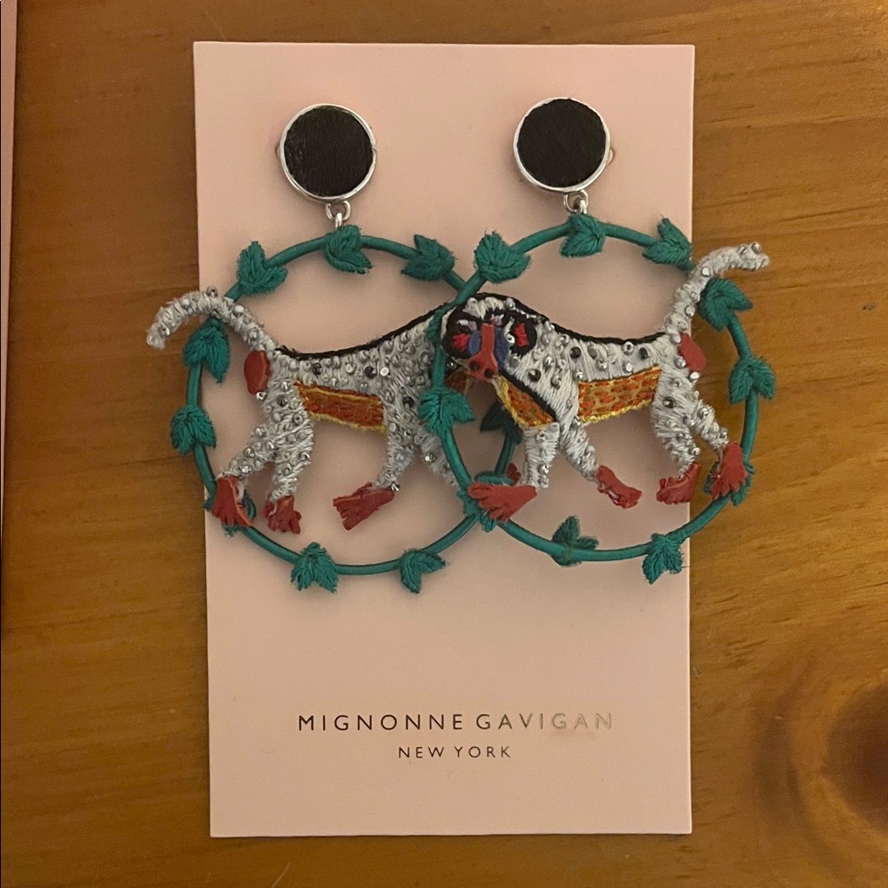Mignonne Gavigan Keke Earrings Monkey Hoops - Picture 2 of 8
